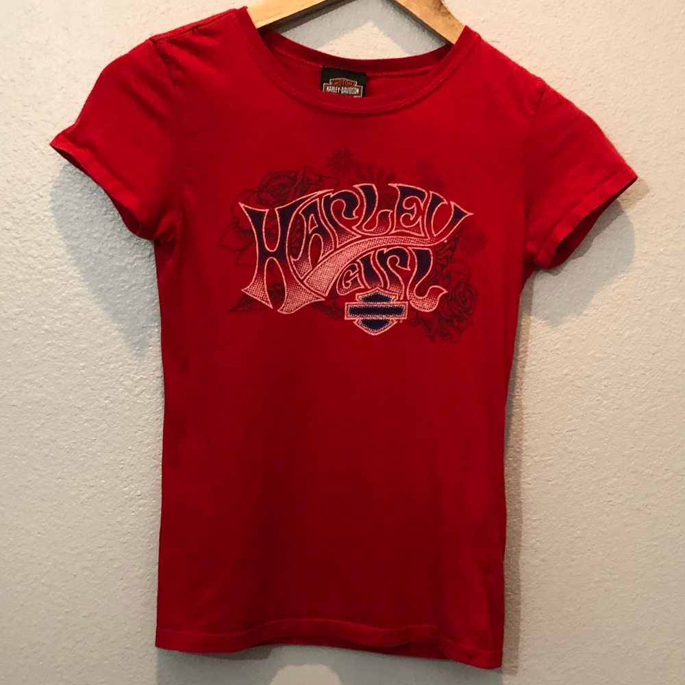 Harley Davidson tee shirt / girls sz Large 10/12